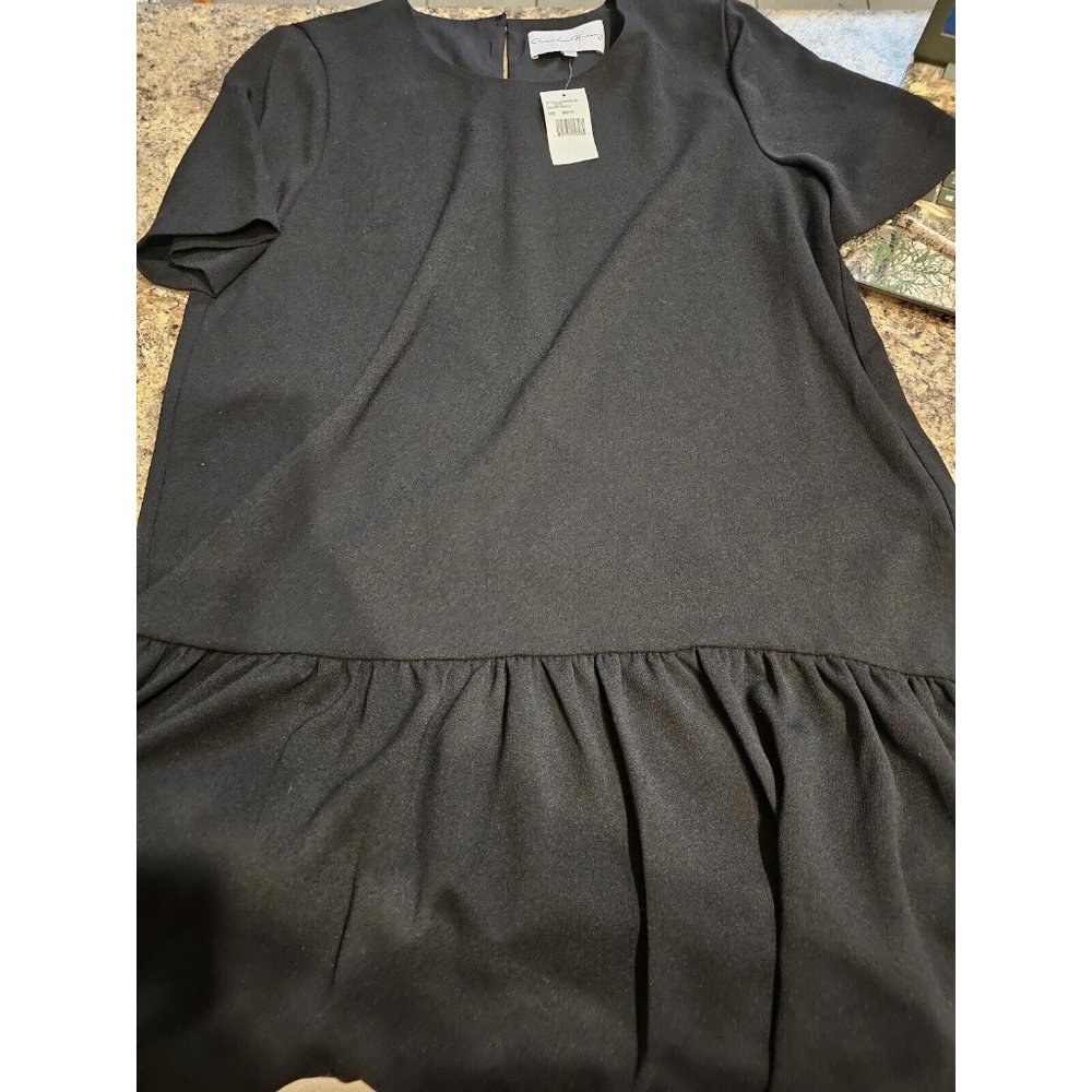 Charles Henry High Low Knit Dress Black Women's Size Medium NEW